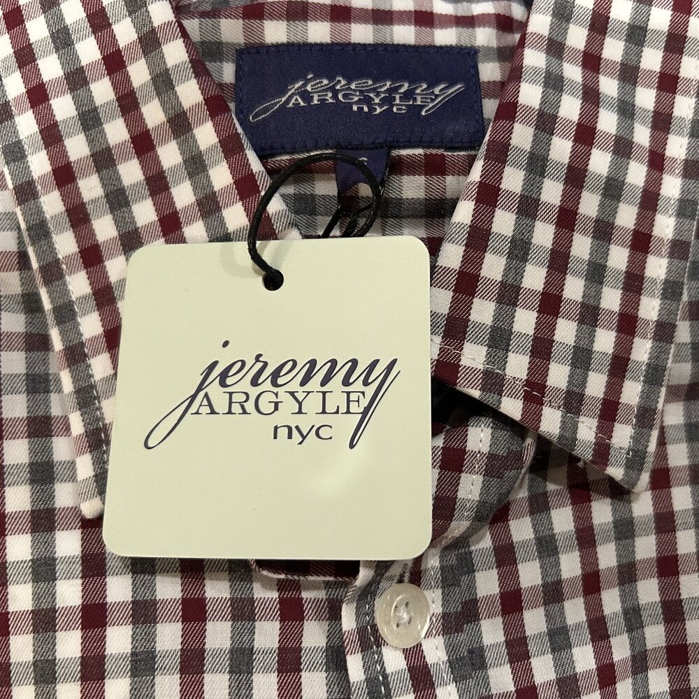 Jeremy Argyle: Burgundy and Grey Check Shirt